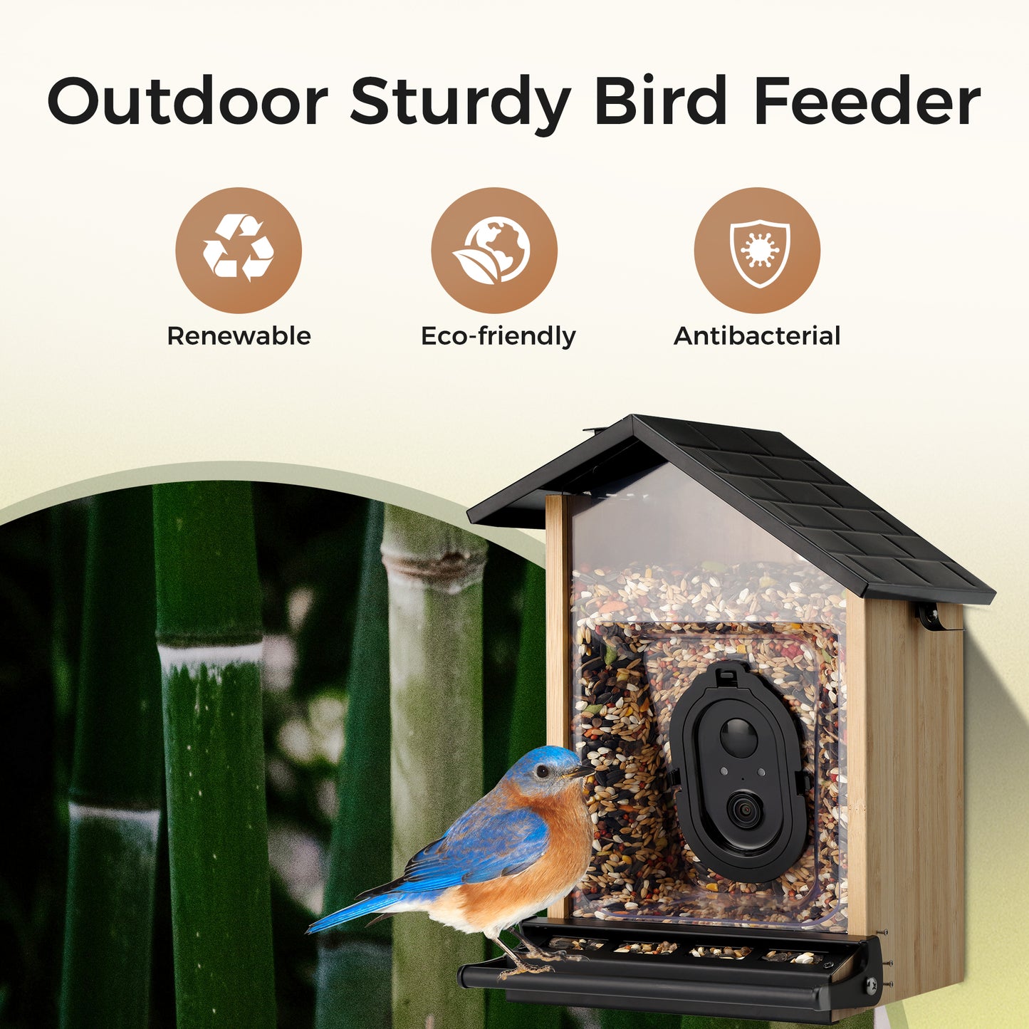 Bamboo Squirrel-Proof Bird Feeder