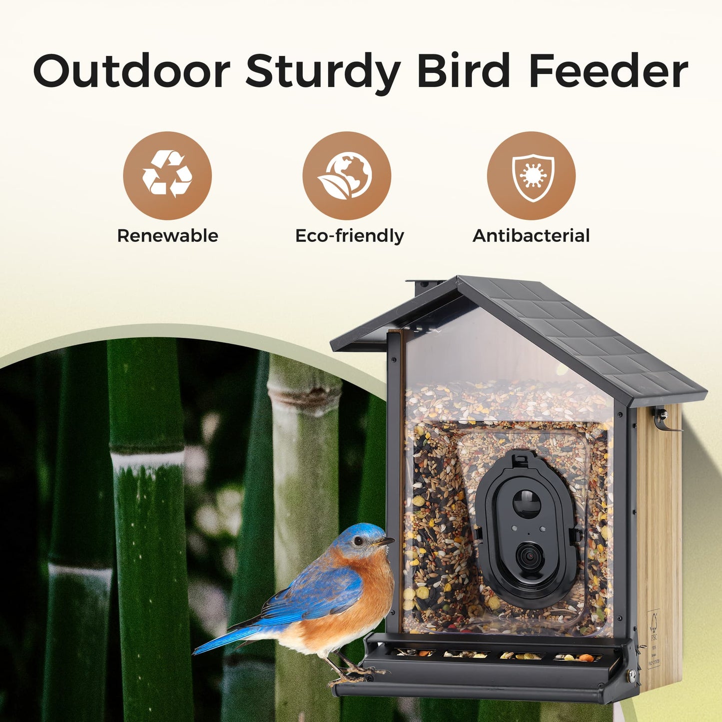 Bamboo Squirrel-Proof Bird Feeder