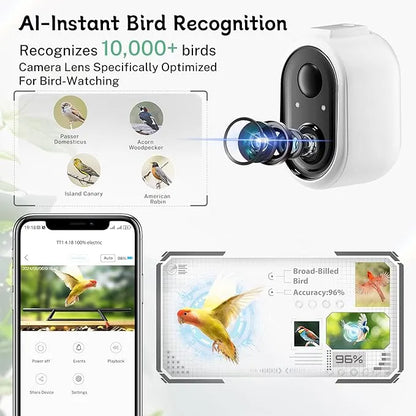 Smart Bird Feeder with Camera, AI Bird ID, 1.5L Capacity