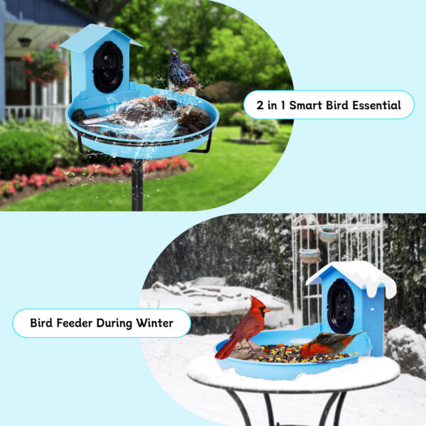 TT Nature Solar Smart Bird Bath with AI Camera