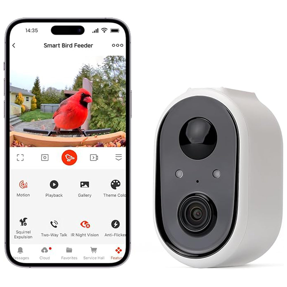 TT Nature Smart Bird Feeder Camera, Auto Bird Video Capture, Instant Notifications, AI Identify 10000+ Species, Type c