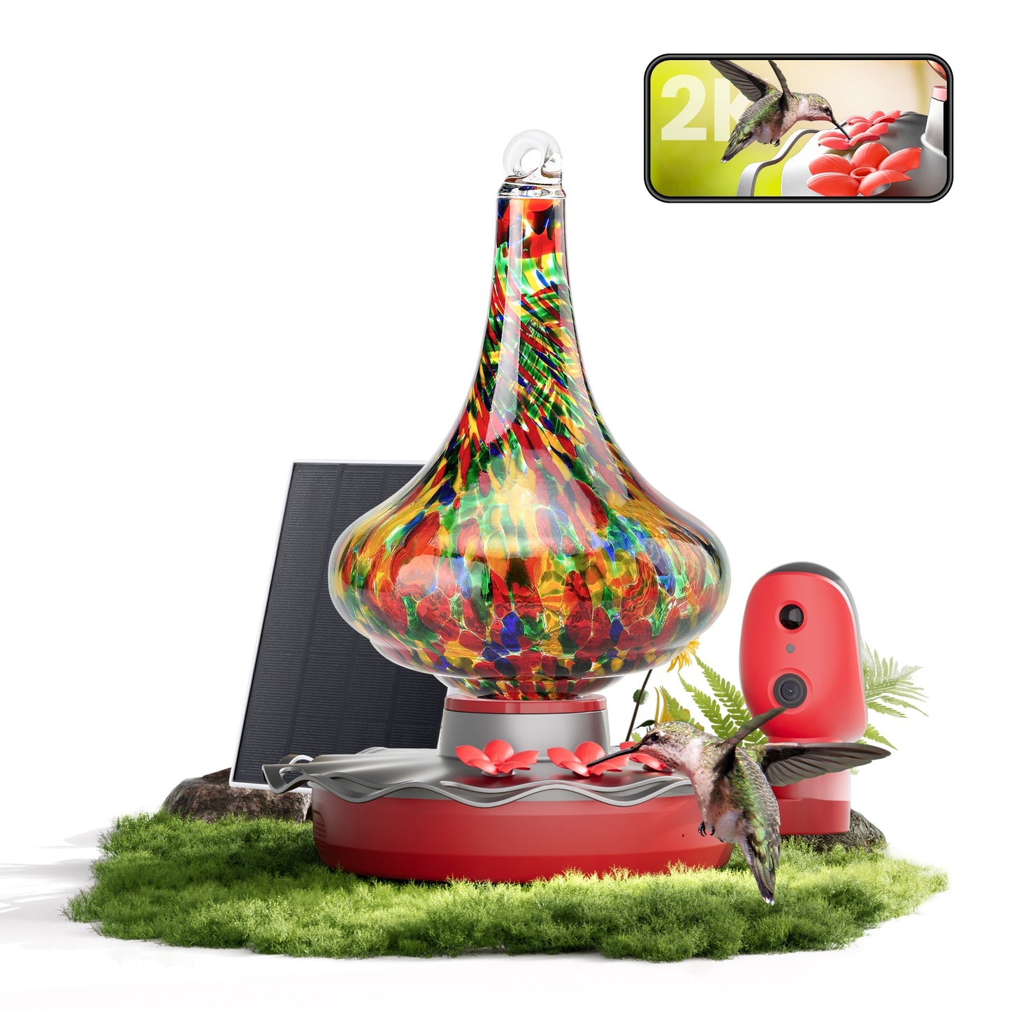 TT Nature Glass Hummingbird Feeder Pro with Camera