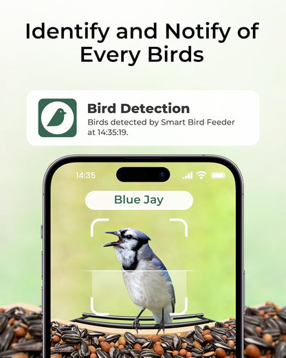 TT Nature Smart Bird Feeder with AI Camera - Ideal Birdwatching Gift for Nature Lovers