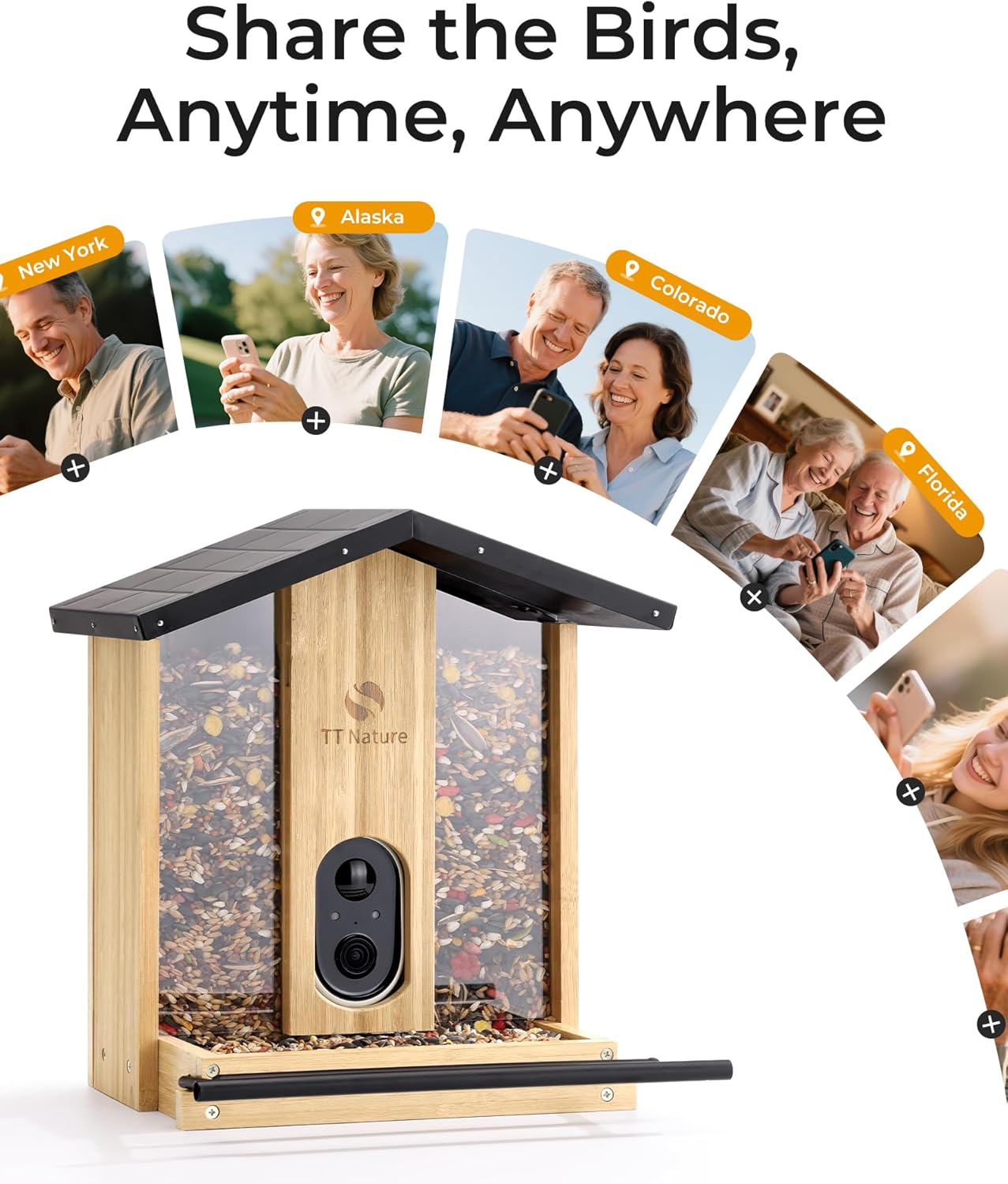 TT Nature Smart Bird Feeder with AI Camera - Ideal Birdwatching Gift for Nature Lovers
