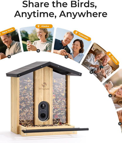 TT Nature Smart Bird Feeder with AI Camera - Ideal Birdwatching Gift for Nature Lovers