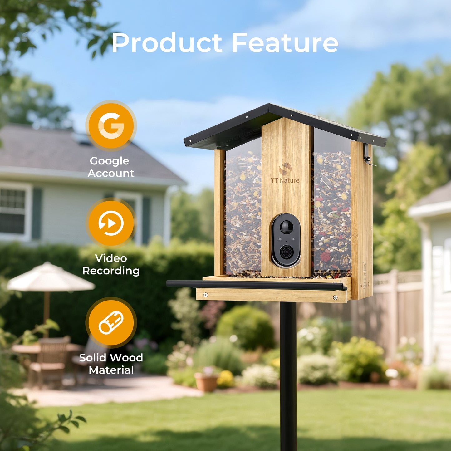 TT Nature AI-Powered Bird Feeder with Camera