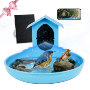 TT Nature Smart Bird Bath with Camera Solar Powered, AI Identify Birds Cloud Storage 2.4GHz WiFi, CCPA Data Protection, Outdoor Garden Water Feature to Attracts Hummingbirds and Small Birds